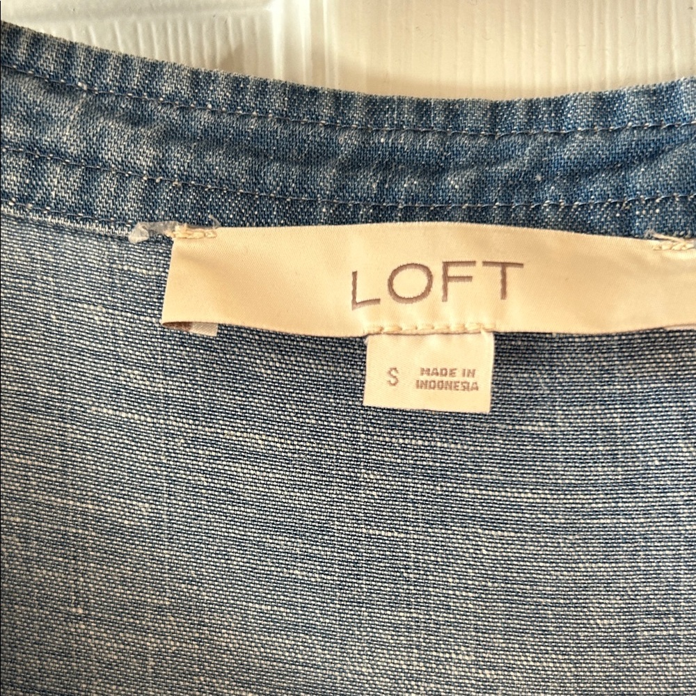 LOFT Sleeveless Denim Dress - Picture 2 of 4